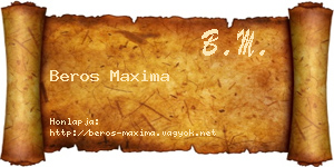 Beros Maxima névjegykártya
