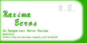 maxima beros business card